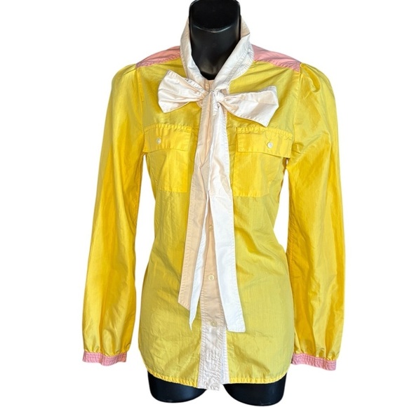Marc By Marc Jacobs Tops - Marc by Marc Jacobs woman’s longsleeve yellow pink 70% cotton shirt sz 4
